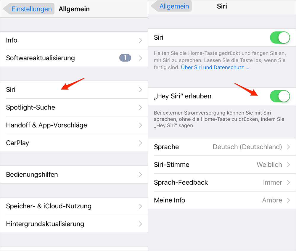 Hey Siri ausschalten - iOS 10-Gerät beschleunigen