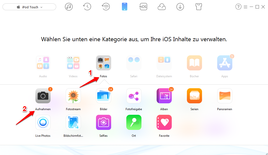 iPod Bilder löschen – Schritt 2