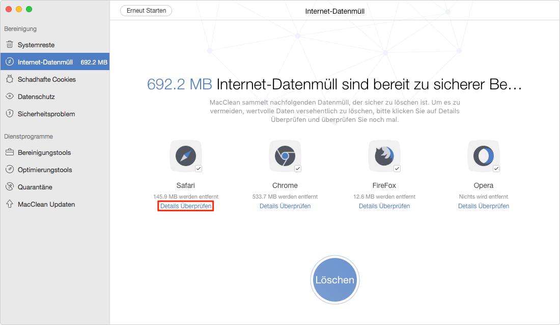 Mac Safari Daten überprüfen – Schritt 4