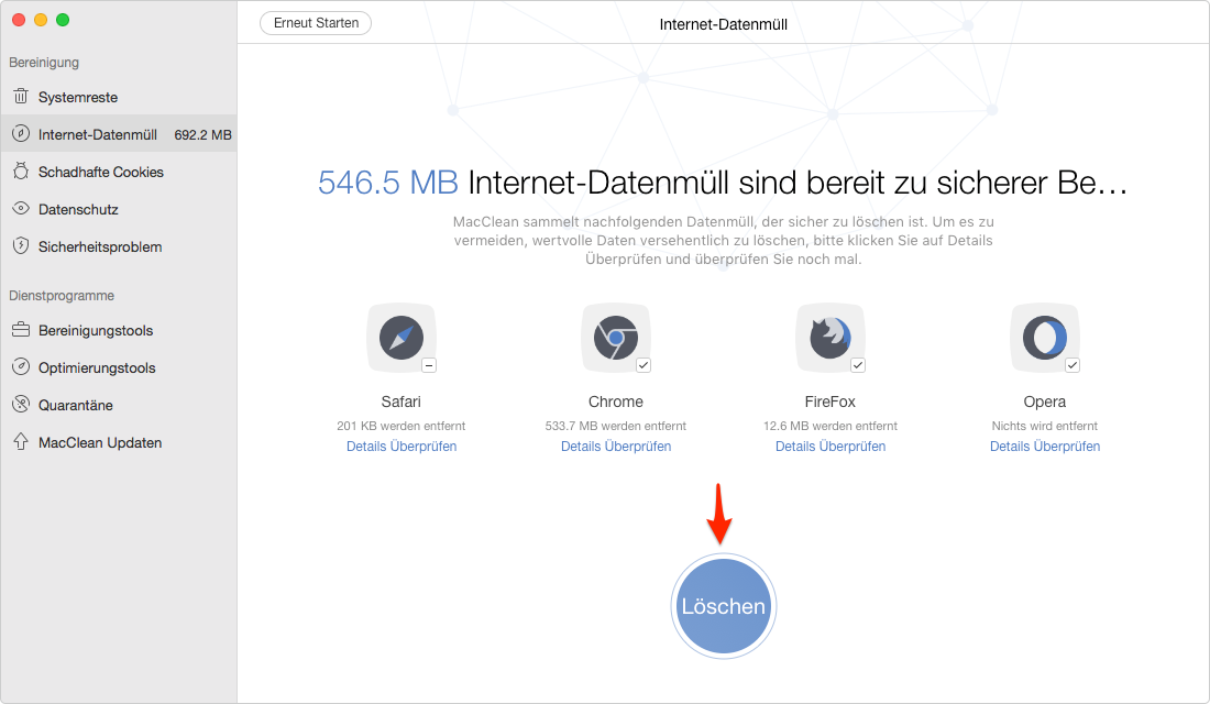 Safari Cookies auf dem Mac löschen – Schritt 6