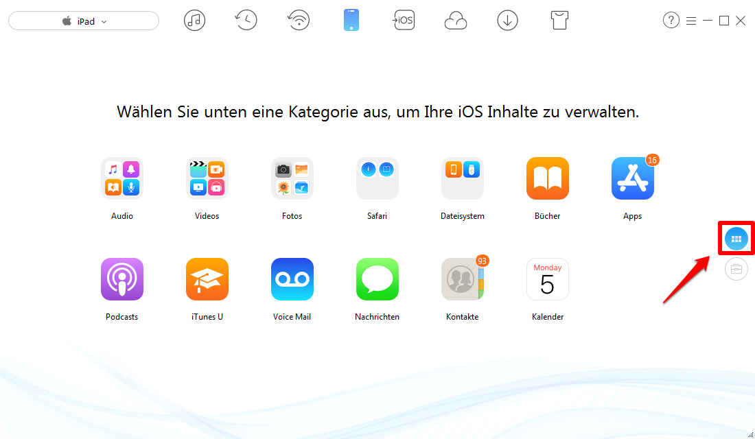 iPad Fotos löschen – Schritt 1