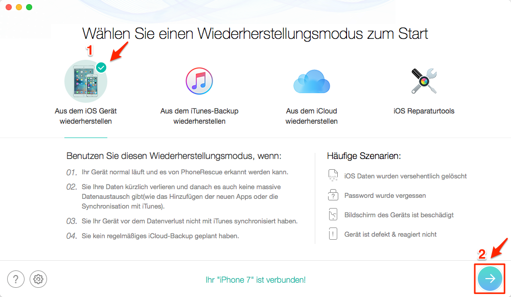 iPhone gelöschte Fotos wiederherstellen – Schritt 1