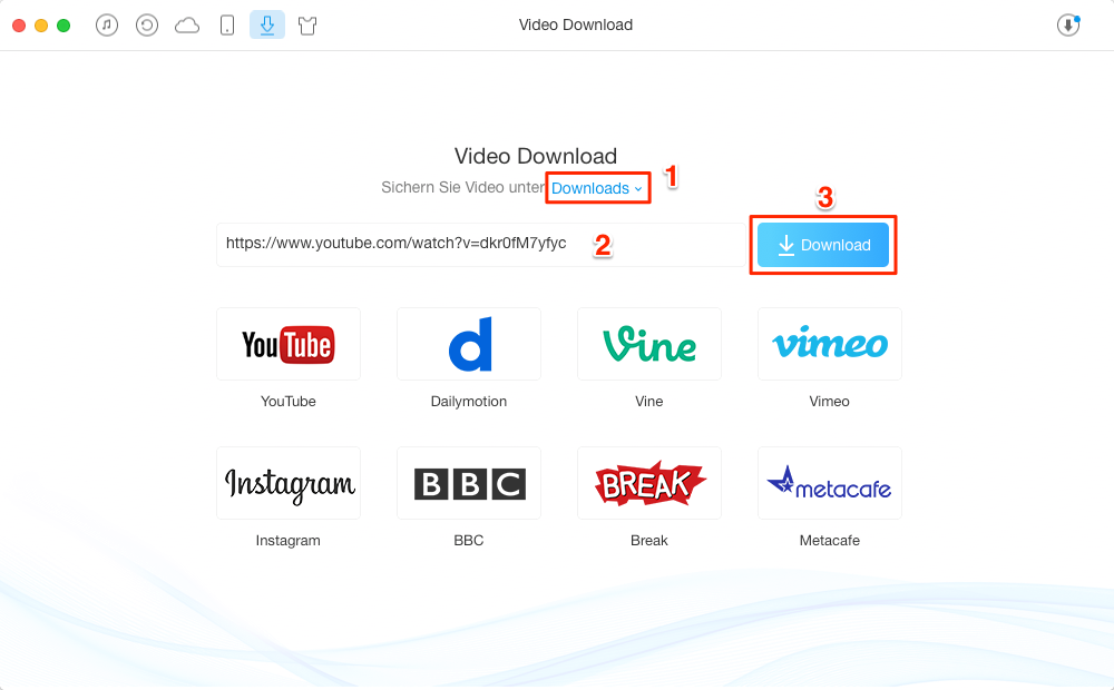 YouTube Videos auf Mac laden – Schritt 2