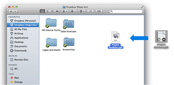 make a dropbox folder for desktop mac