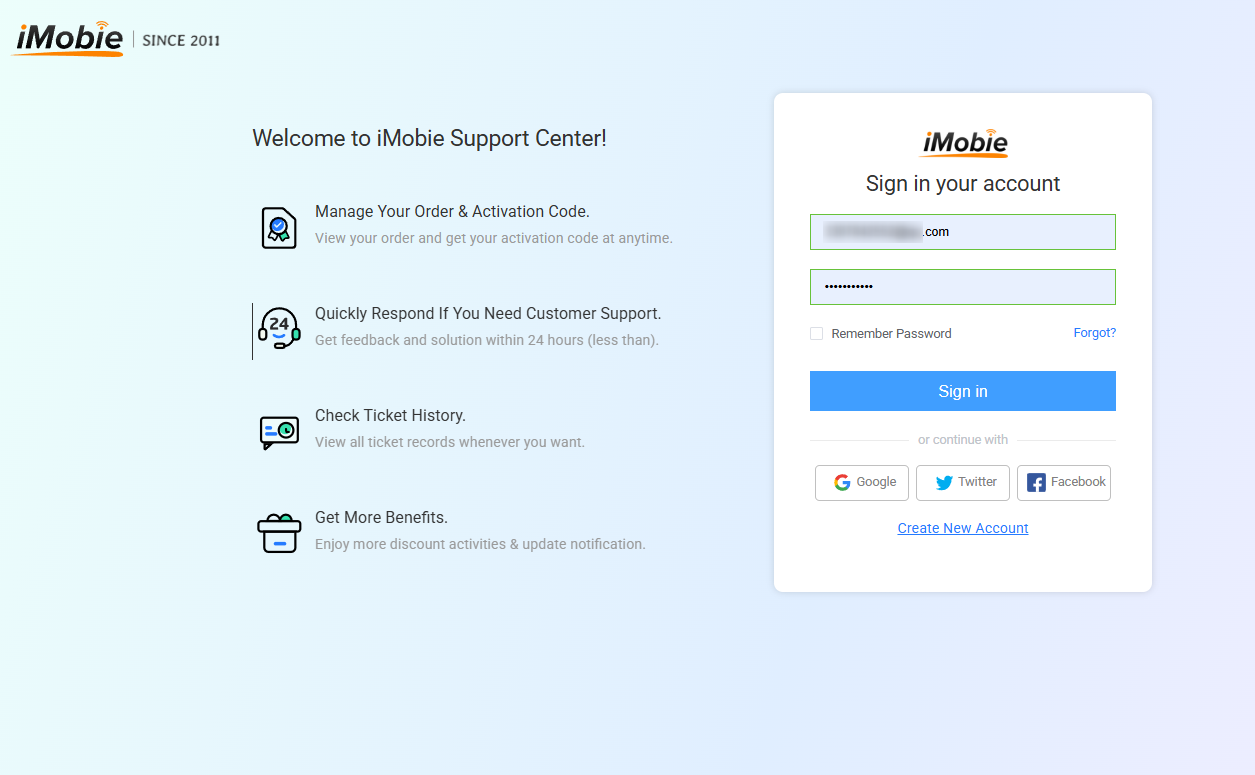 Login iMobie Account