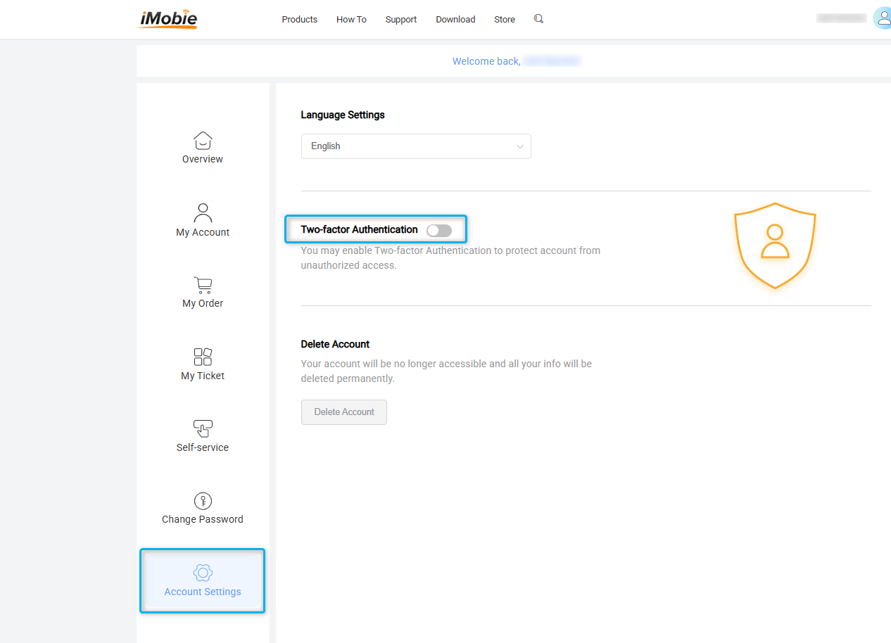Disable Two-Factor Authentication