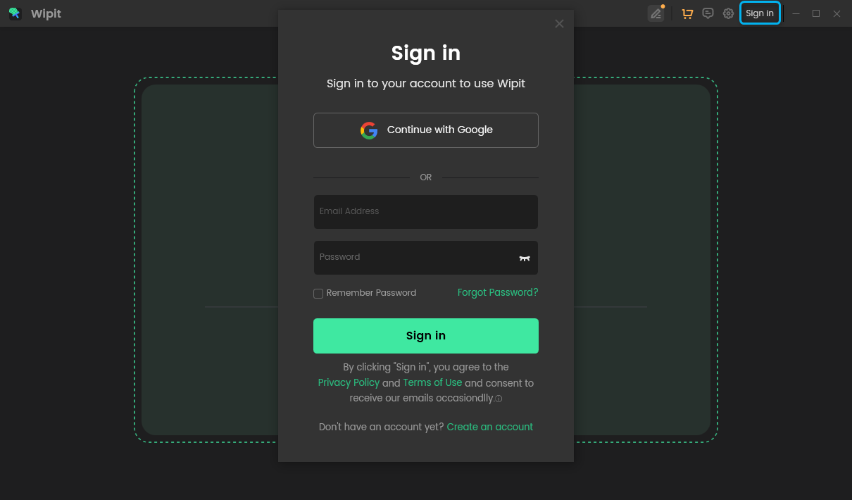 Create An Account and Activate Wipit