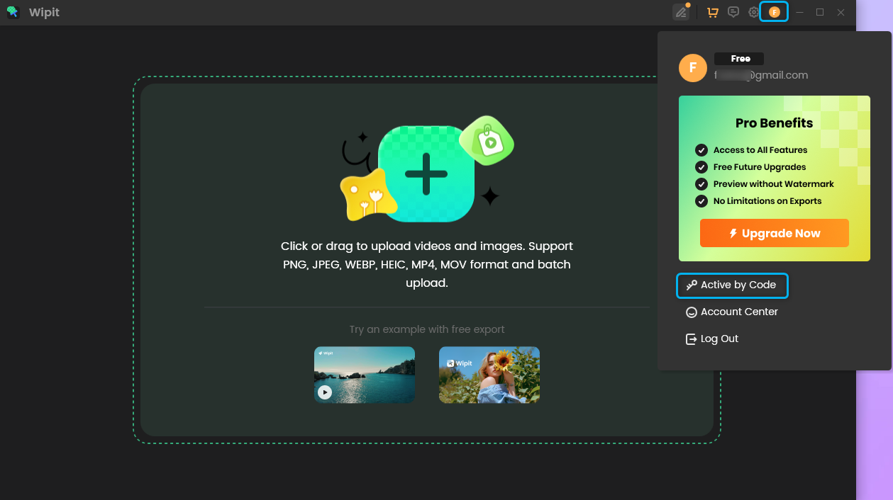 Choose Active by Code Option