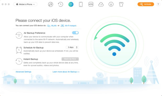 iMobie Updated AnyTrans with Air Backup - Back Up iOS Data via Wi-Fi Image