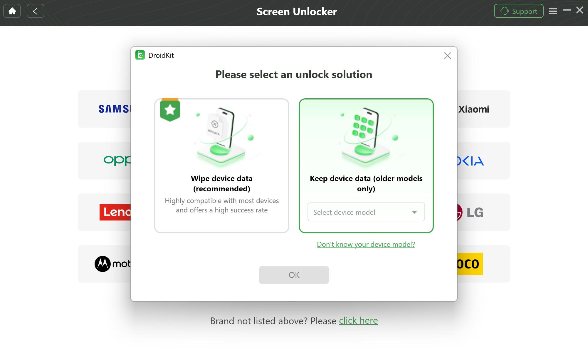 Choose Samsung Model