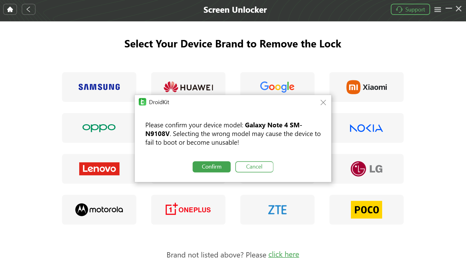 Confirm Device Model