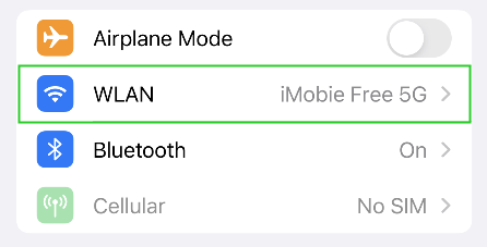Check the WLAN Name on Device Settings