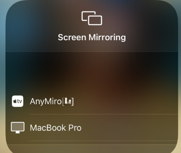 Click Screen Mirroring on Control Center