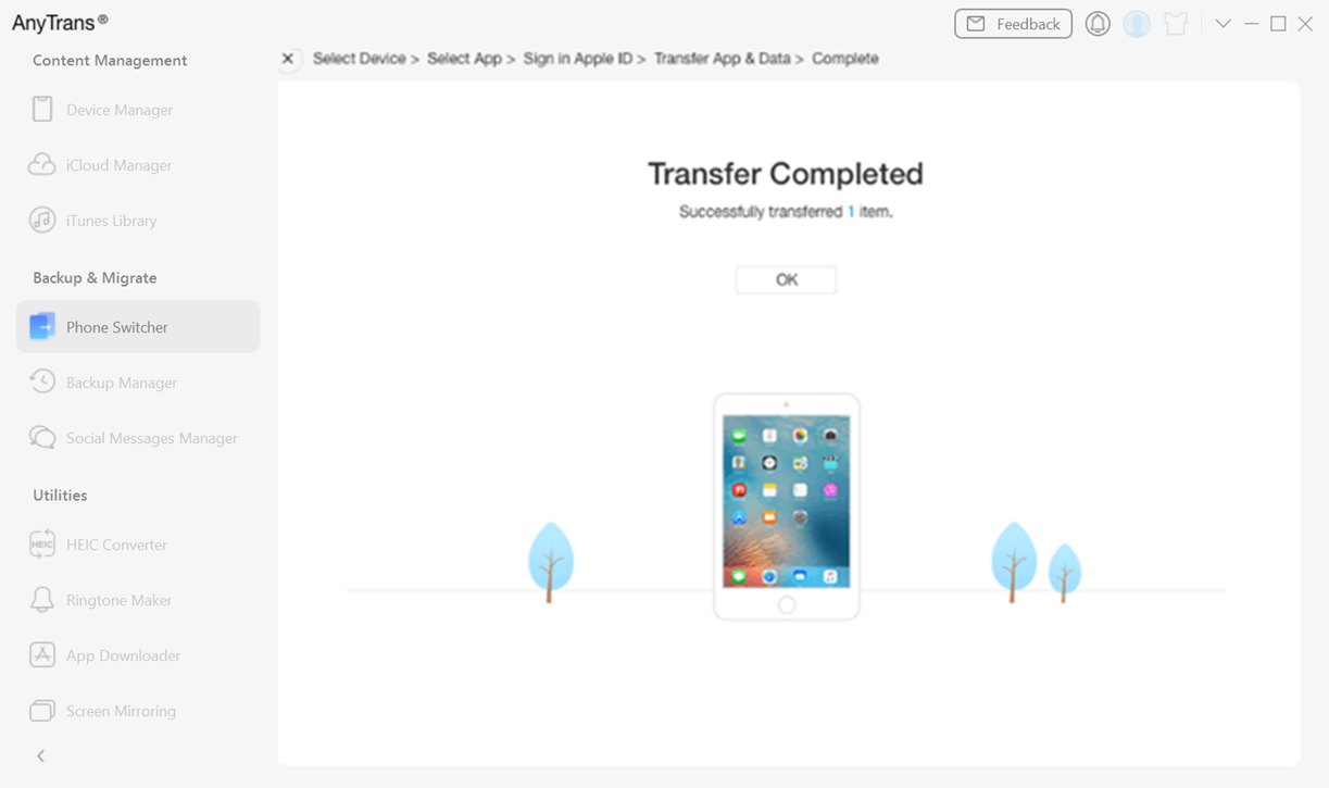 Transfer Completed Interface