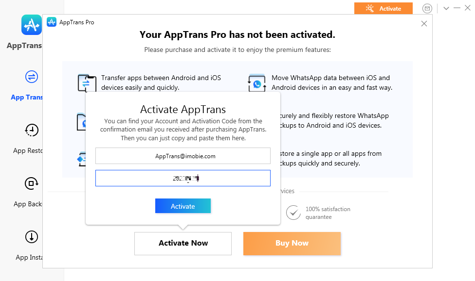 How to Activate AppTrans