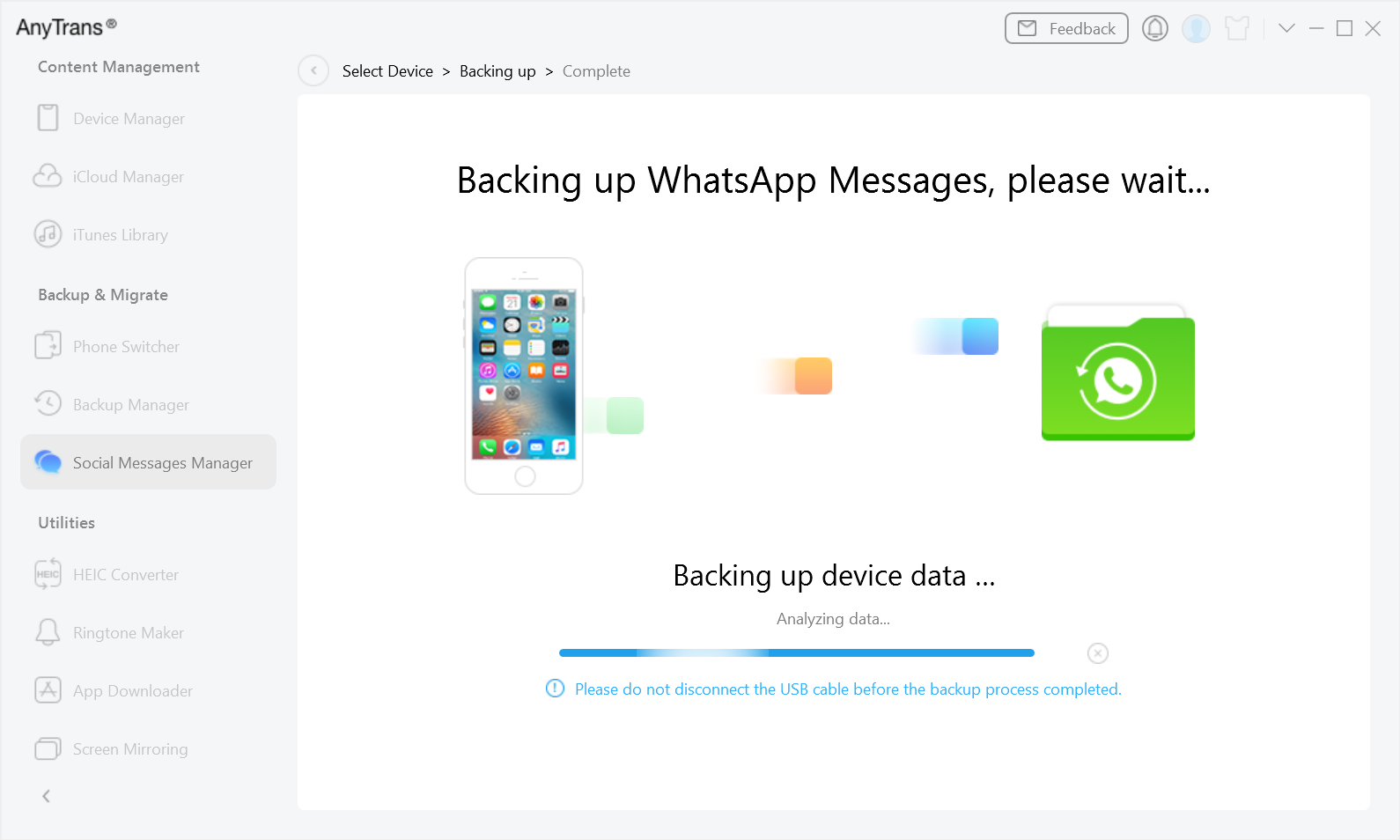 Backing Up WhatsApp Message