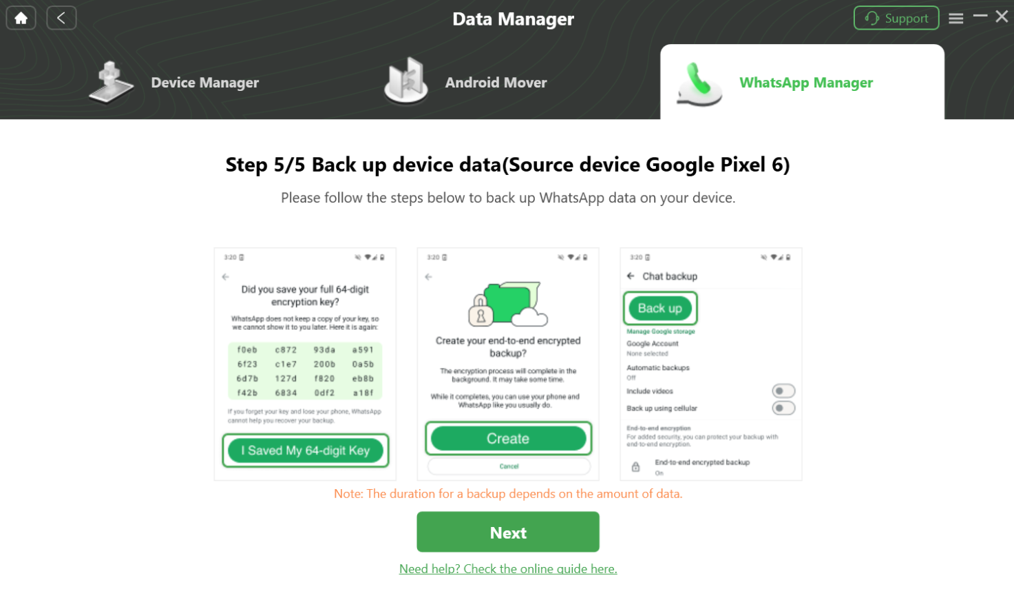 Click the Next Button