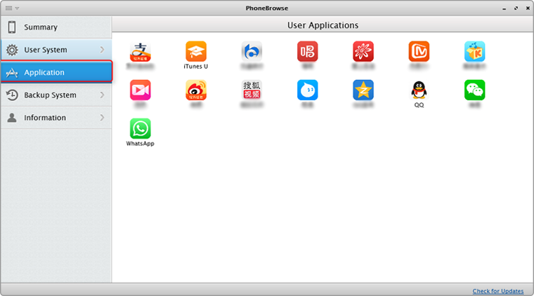 The display of applications