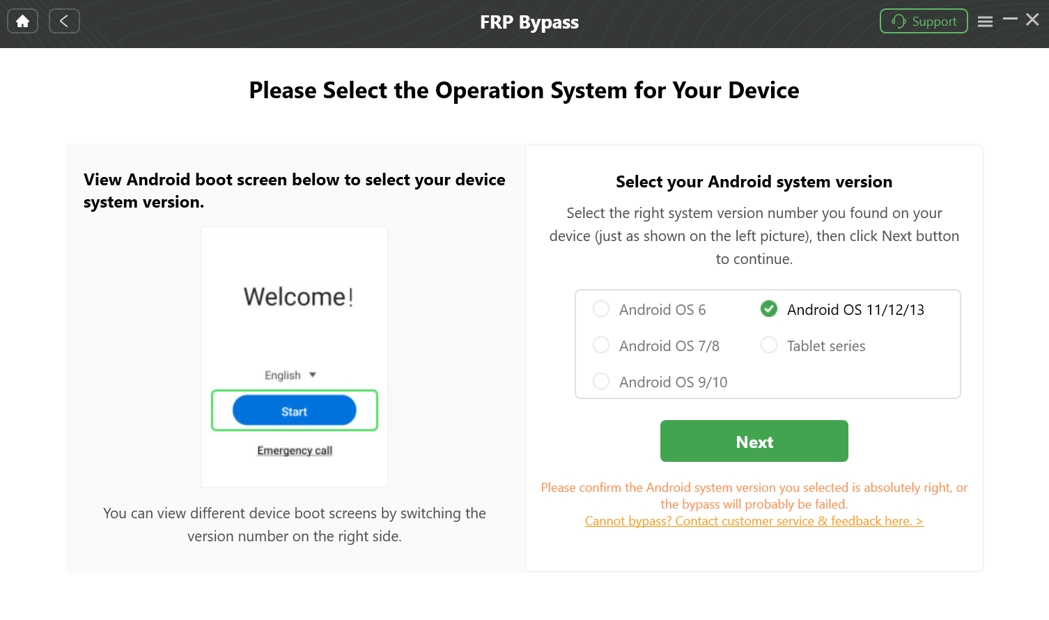 Find And Select the System Version of Your Device