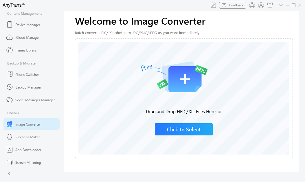 Choose the Image Converter Function