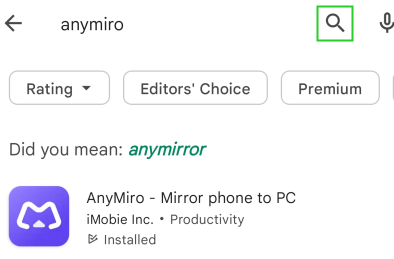 Search AnyMiro in Google Play