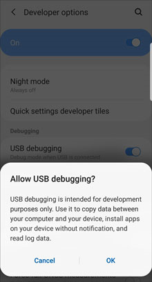 Allow USB Debugging