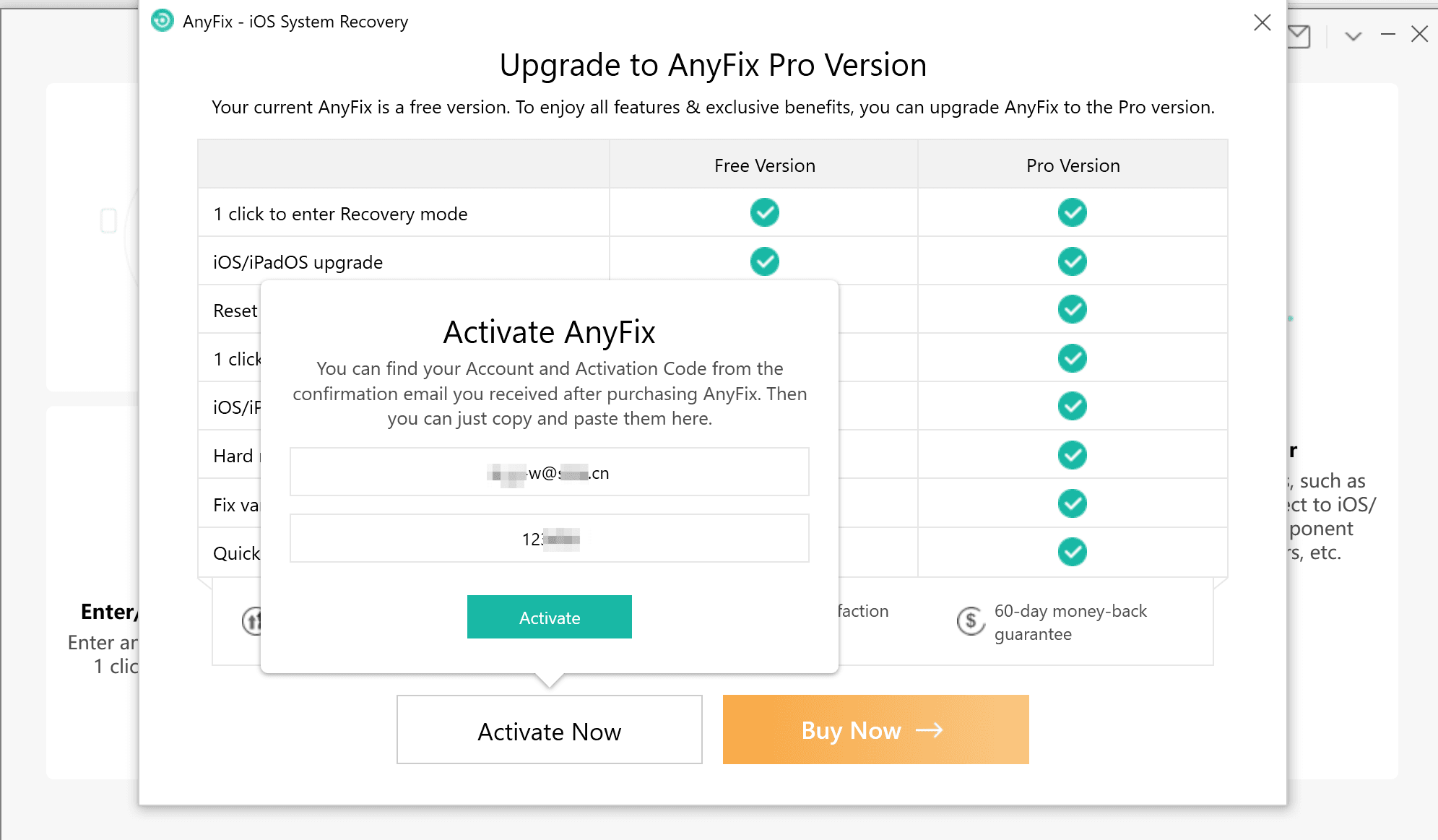 anyfix downgrade