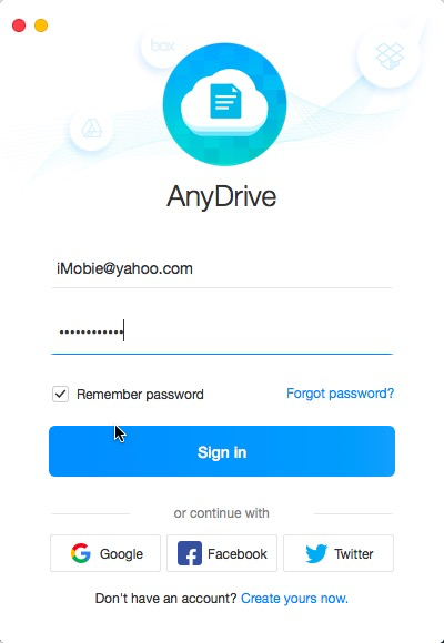 Sign-in Page in iCloud Drive