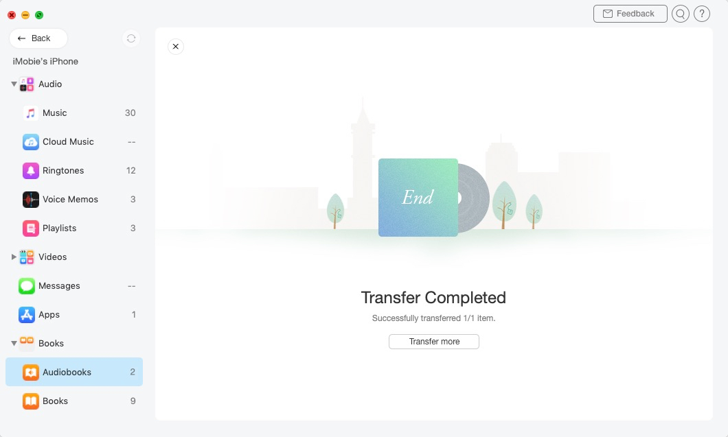 Transfer Complete page