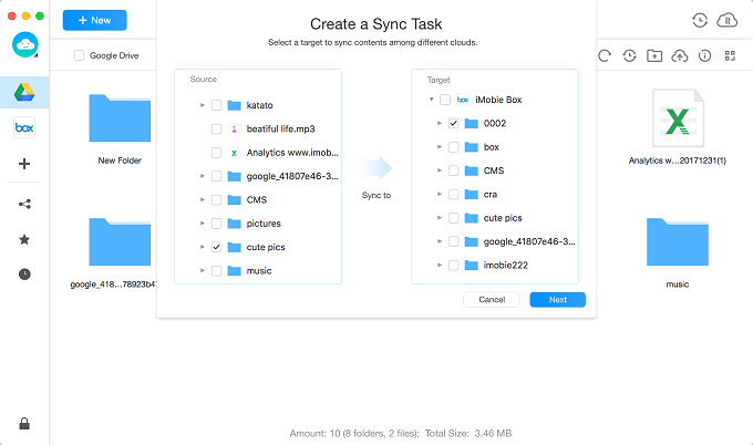 Choose Files in One-way Sync