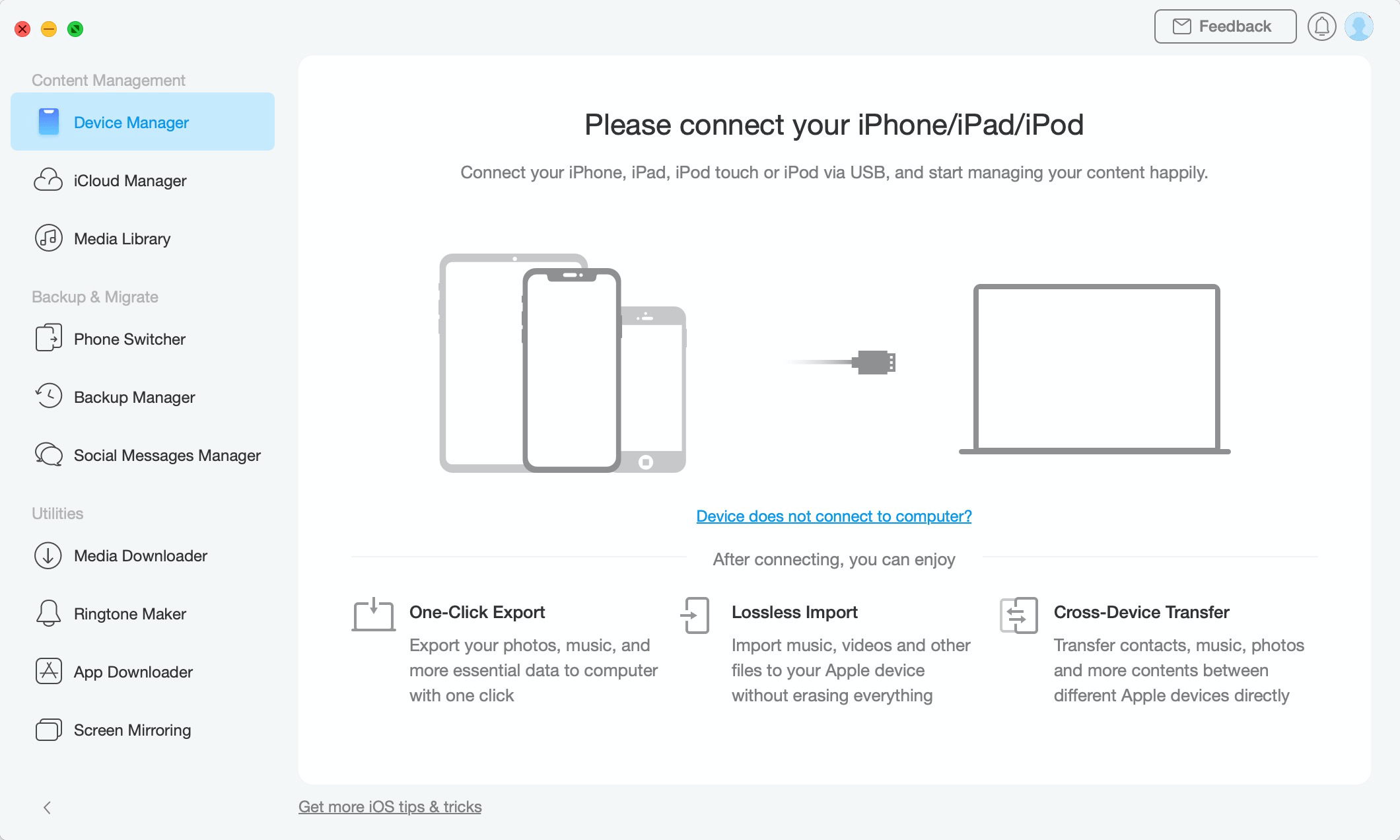 use anytrans to transfer messages ios