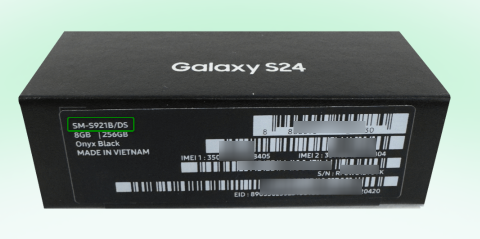 Check Device Model from Original Packaging