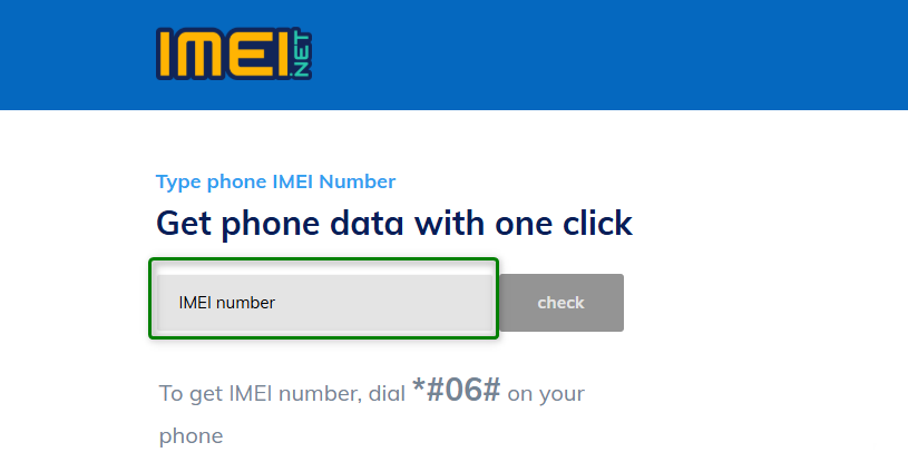 Enter IMEI Number