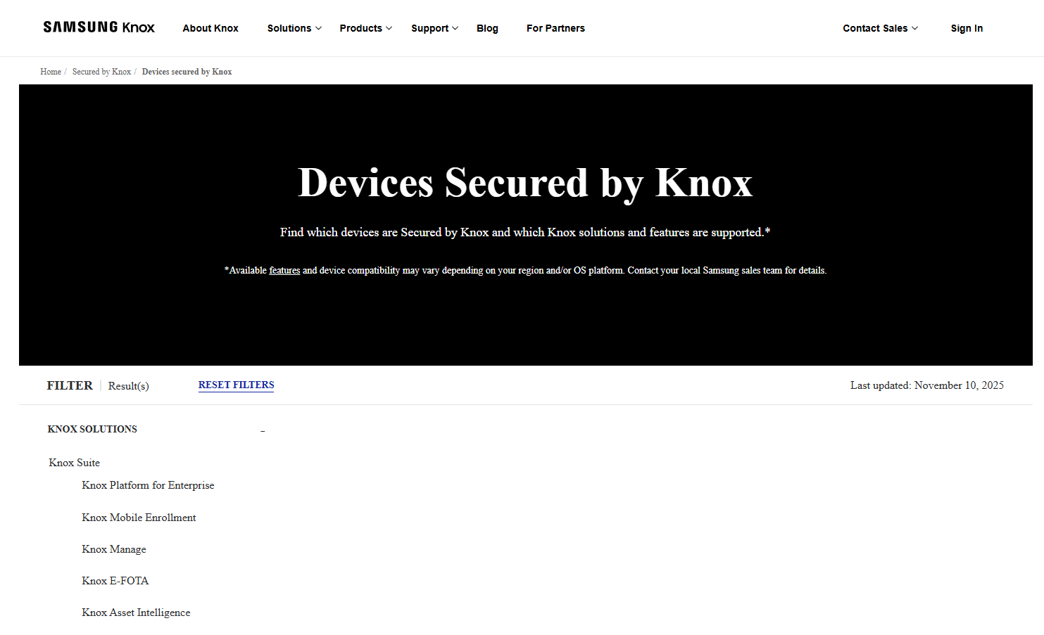 Access Samsung Knox Official Page