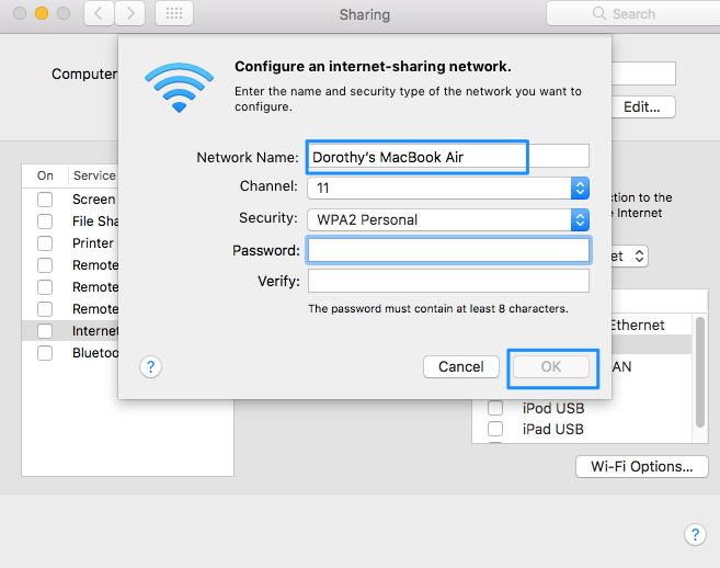 How to Enable Wi-Fi Hotspot Option on Mac - Step 3