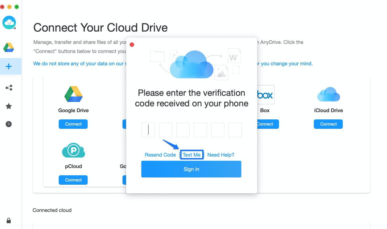how to get a verification code and sign in with two-factor authentication on anydrive-4