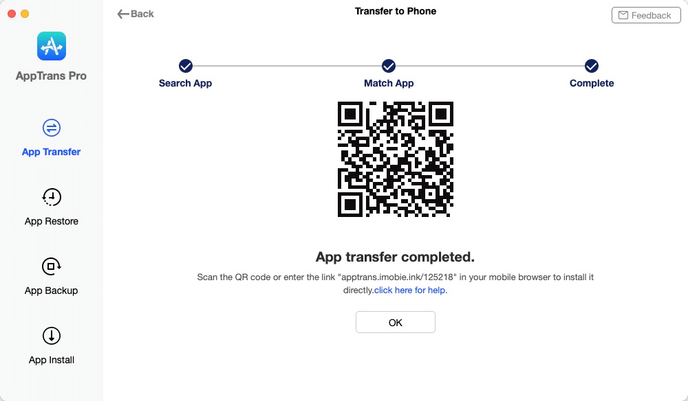 App Transfer Completed