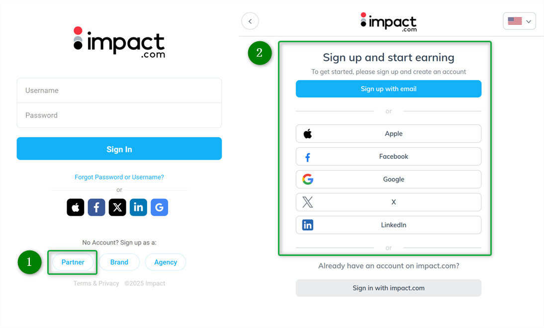 Sign-in Impact Account