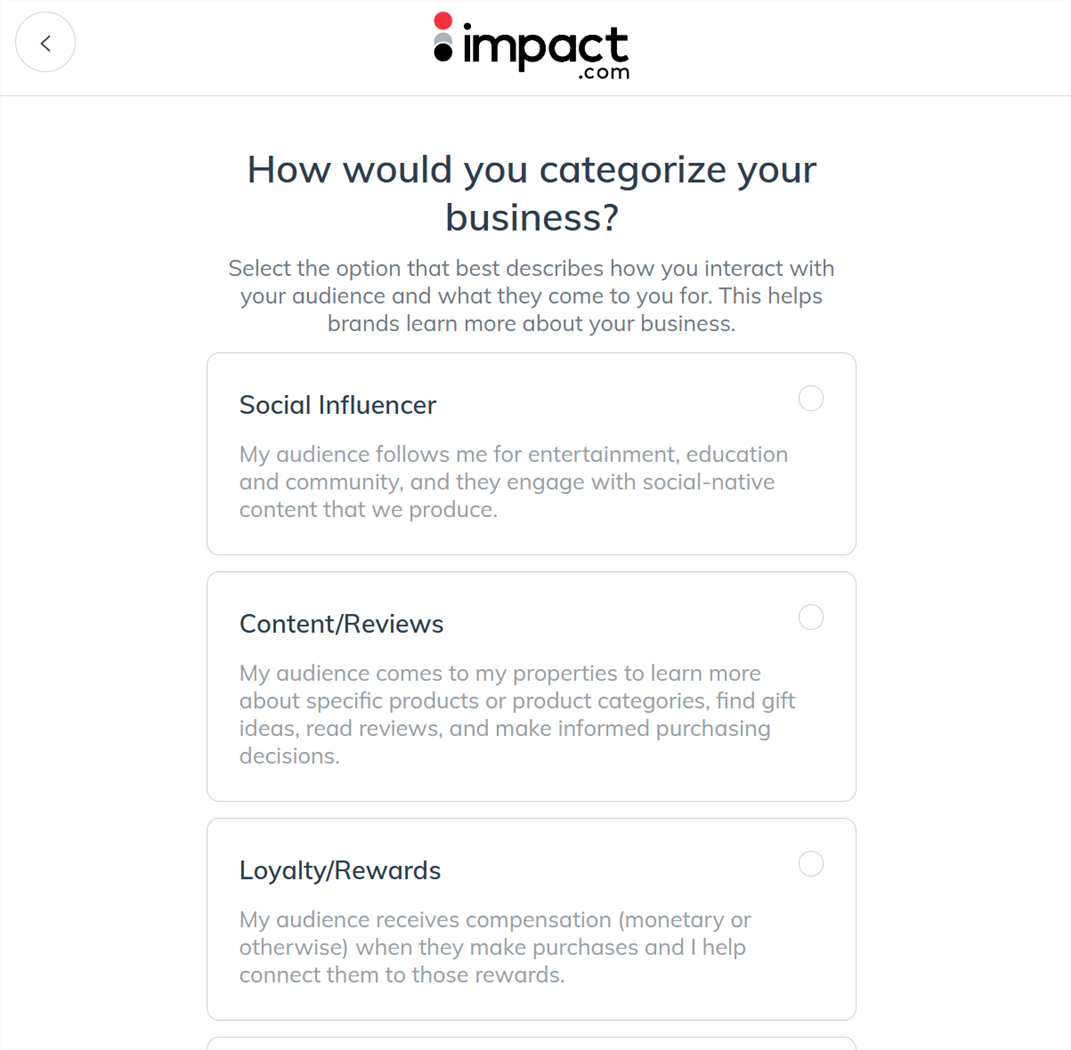 Select Primary Business Category