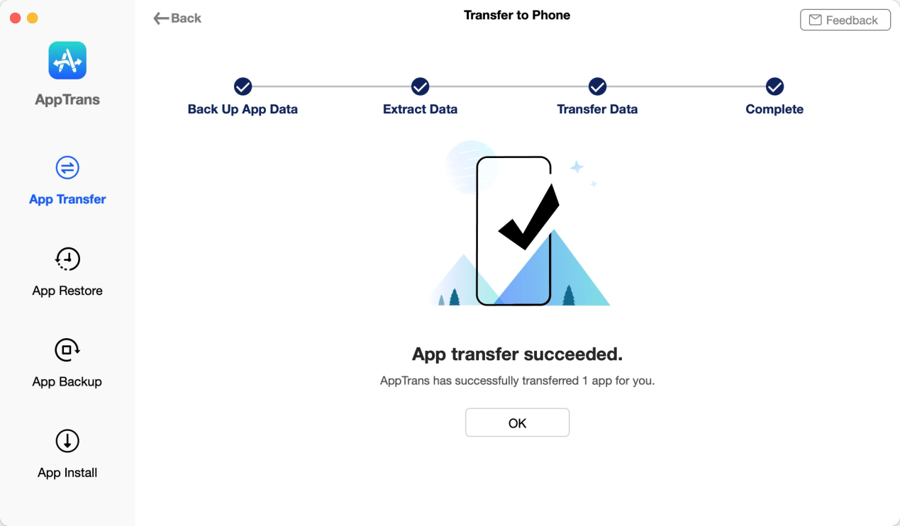 App Transfer Completed