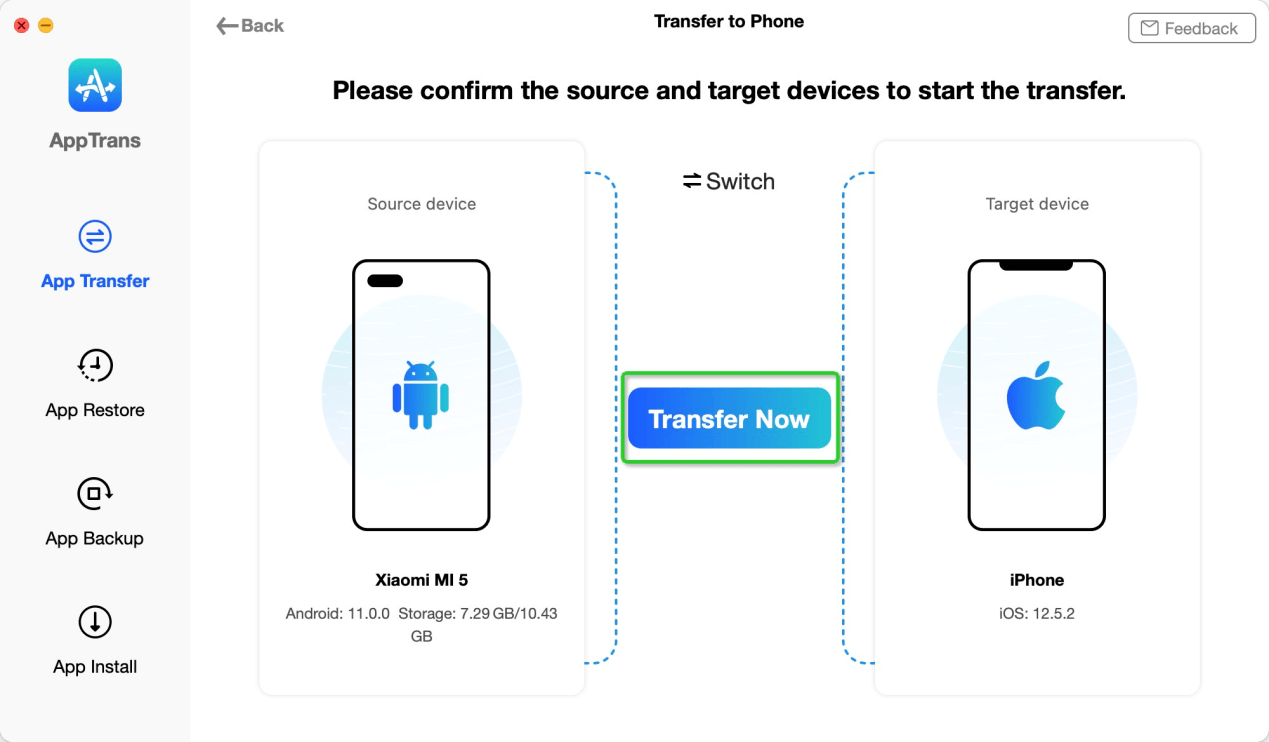 Connect Devices to AppTrans