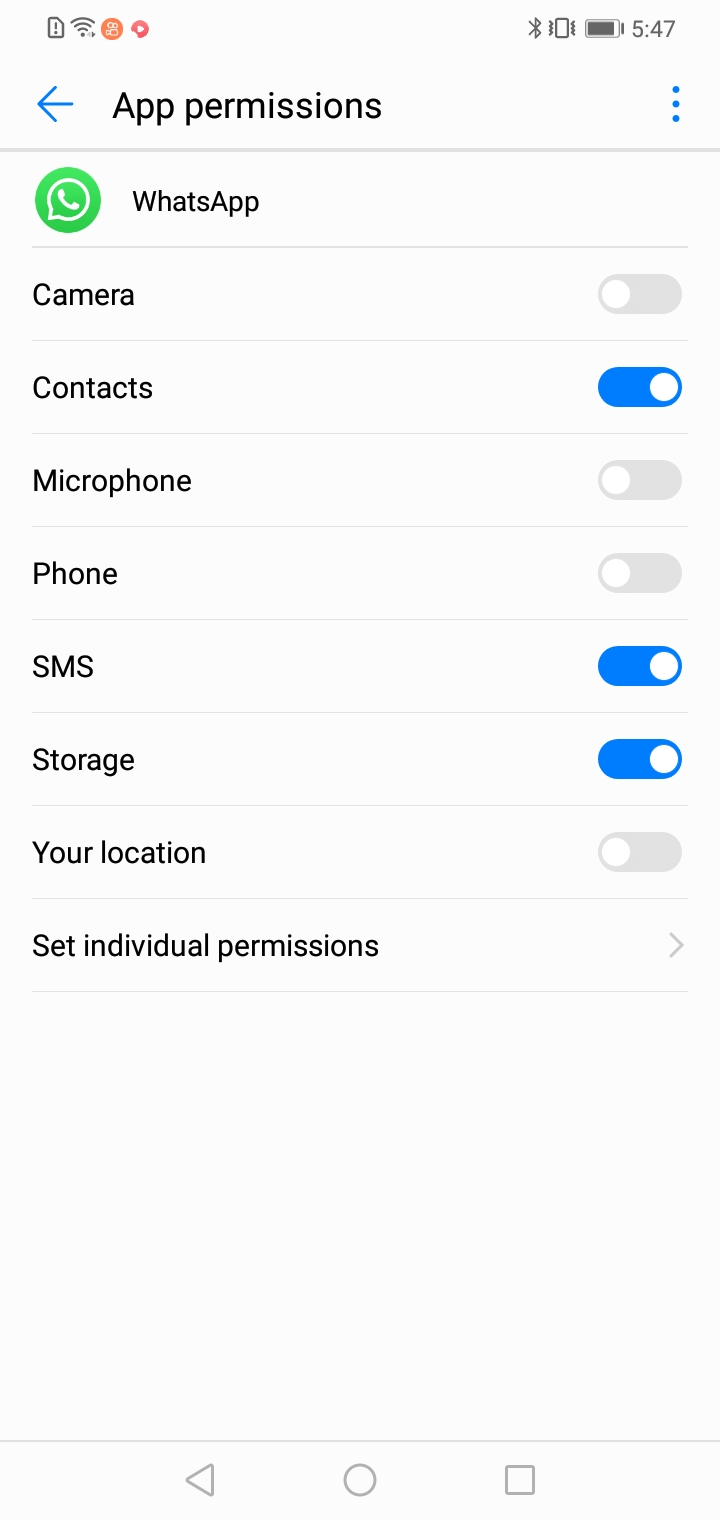 Open Storage option on Android Phone