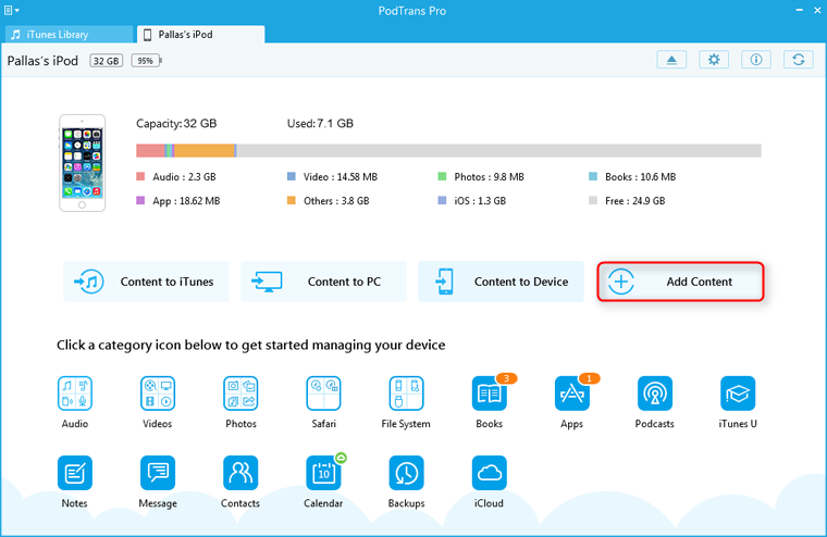 PodTrans Pro main interface