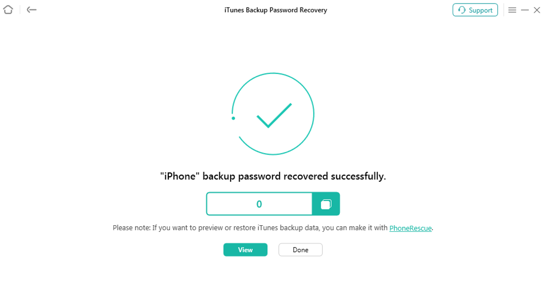 Recover iTunes Backup Password Successfully