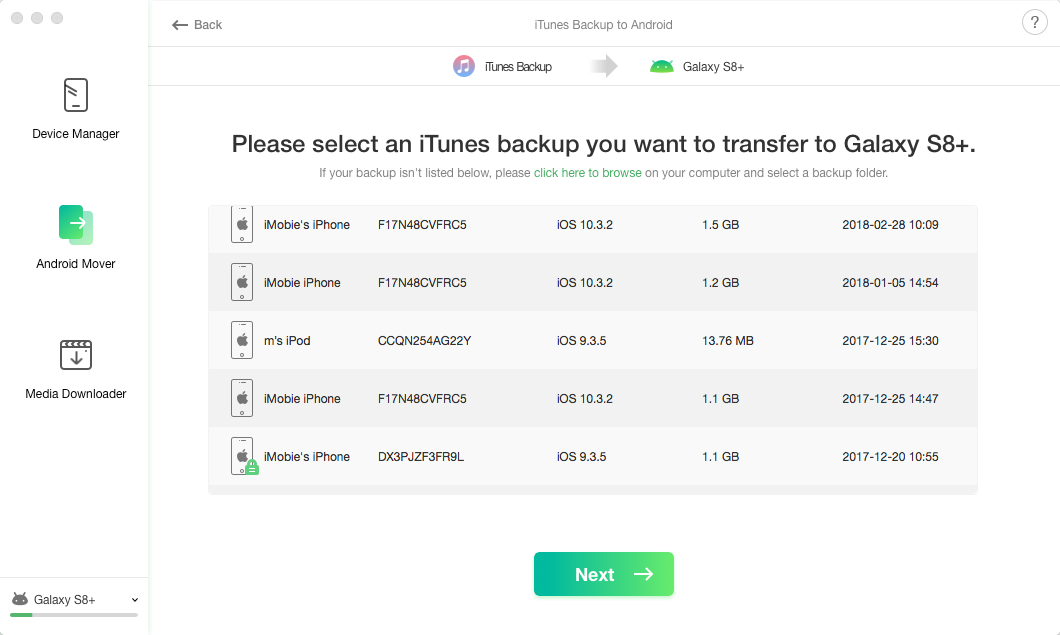 iTunes Backup to Android - 3