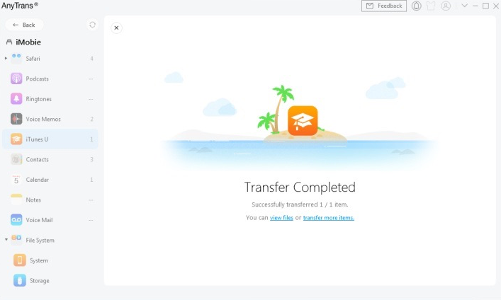 Transfer Completed Interface