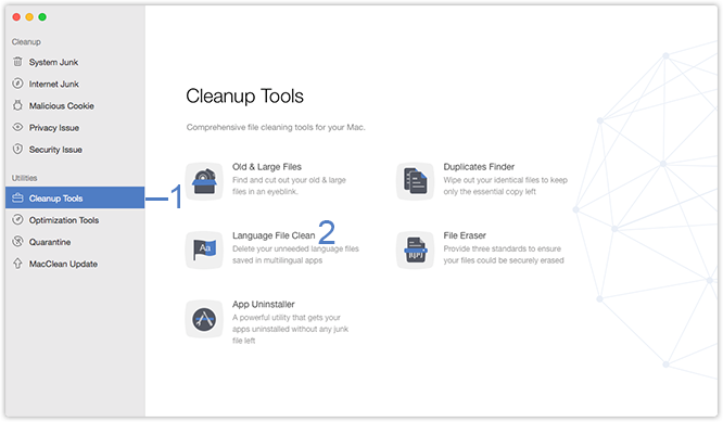 Select Language File Clean Function