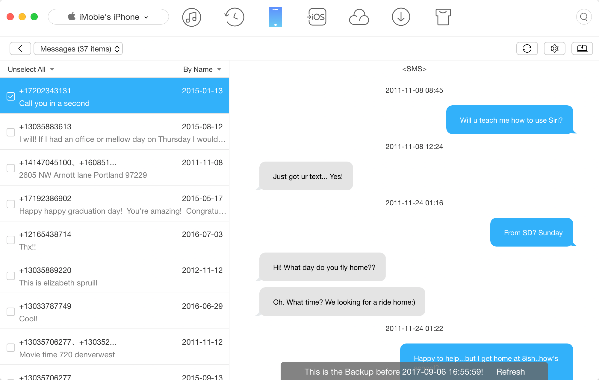 AnyTrans Online Guide Messages Management