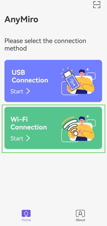 Select Wi-Fi Connection Option