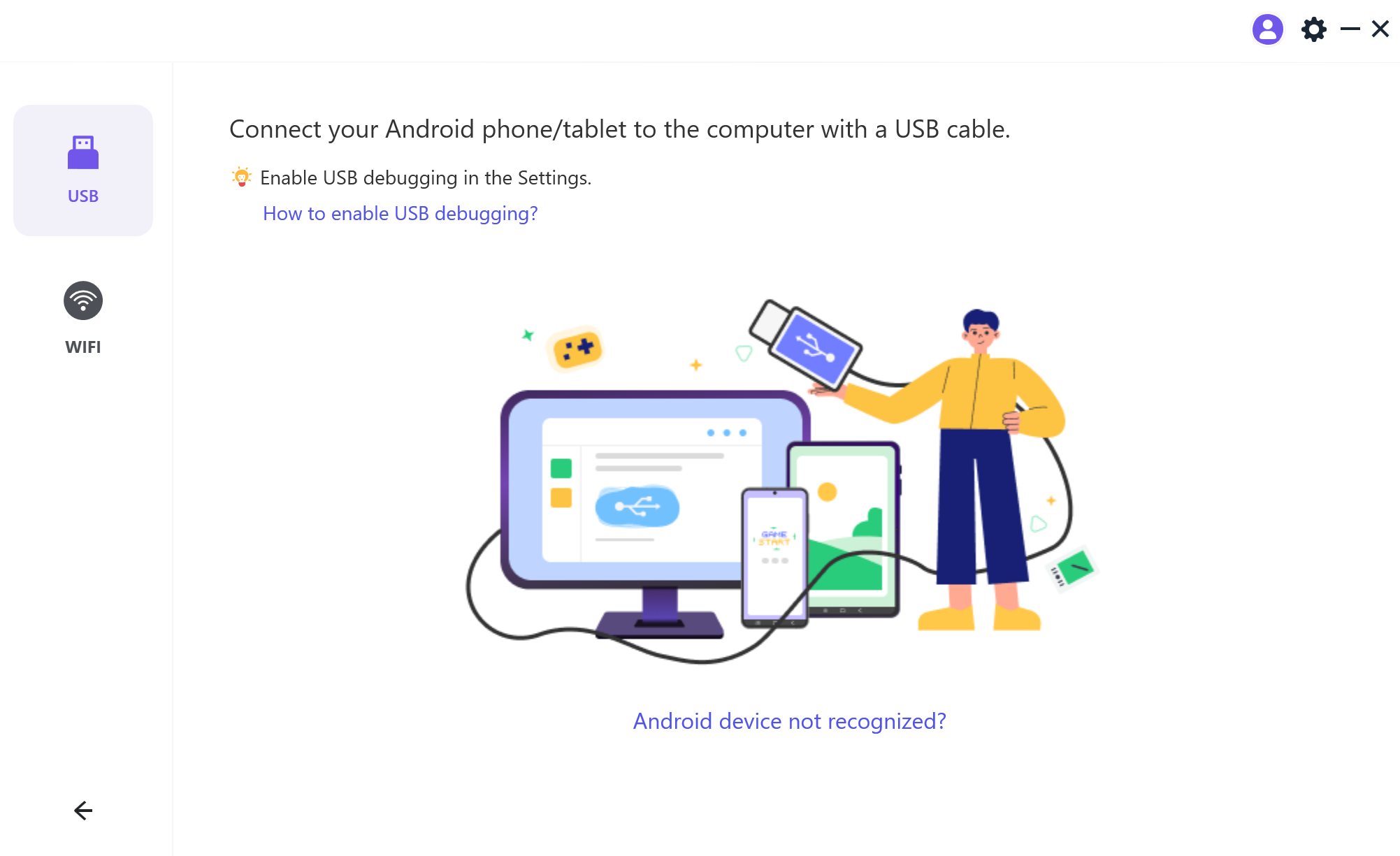 Choose USB Connection Icon